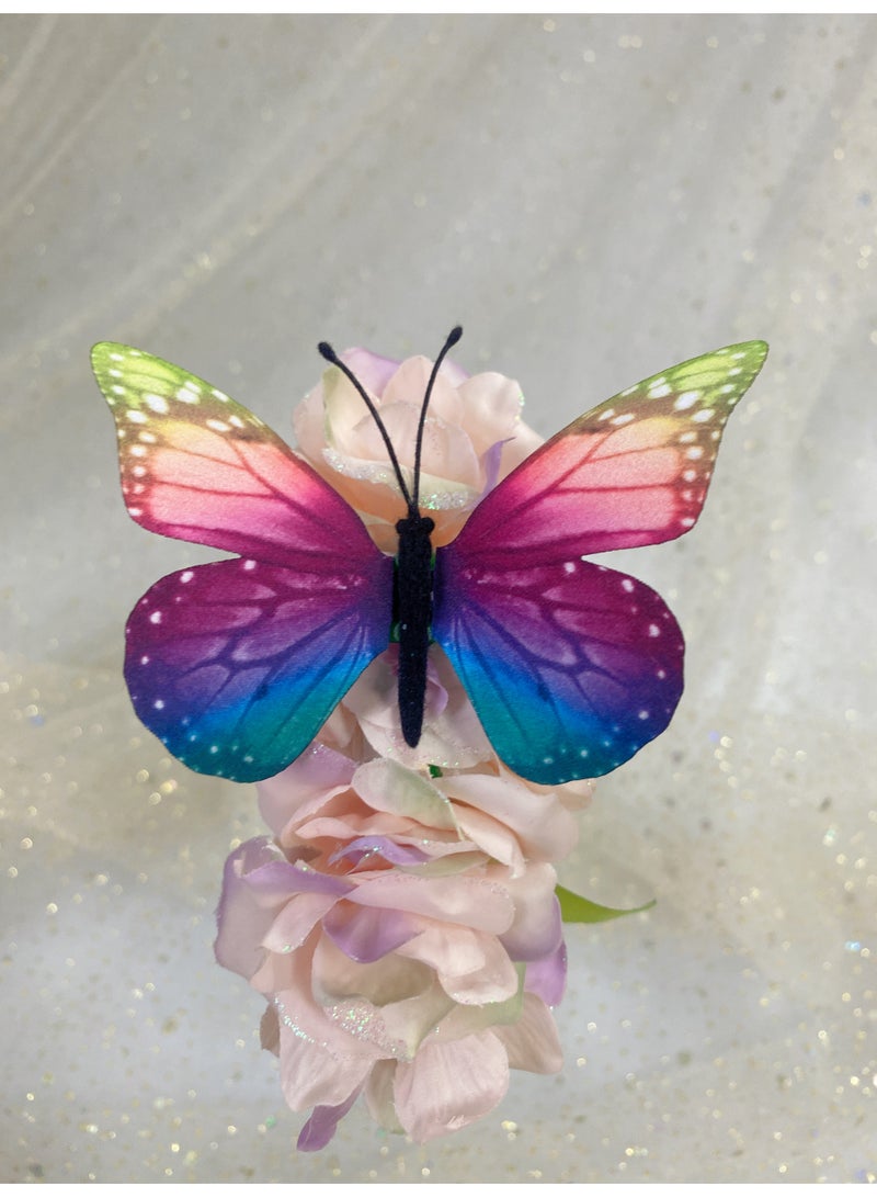 NAME Electric Flutter Butterfly Floral Headband Rainbow Wing Rechargeable Hair Accessory - Image 1